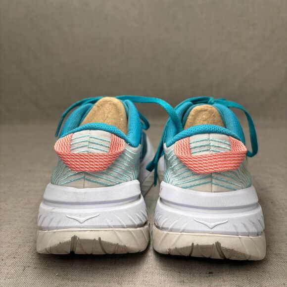 Hoka One One Carbon X Shoes Teal White Mesh Sneaker Running Lace Up Women's 7.5 - Picture 5 of 11